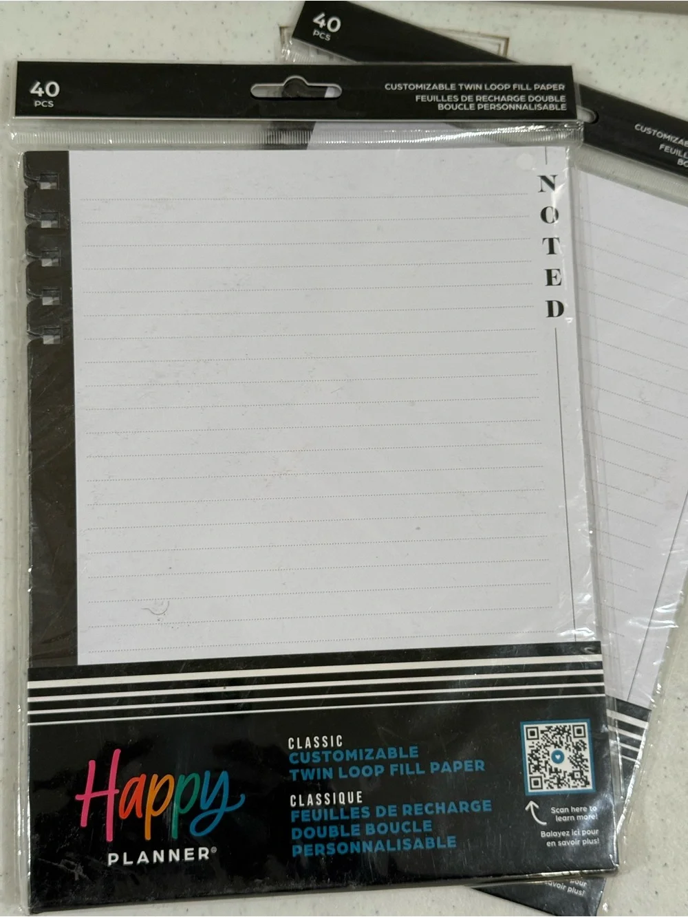 NEW Happy Planner Classic Twin Loop Fill Paper - Noted Lined Refill Trio